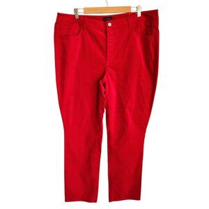Talbots Pants Women's 16W Red Velveteen Straight Leg Pant Velvet Pockets